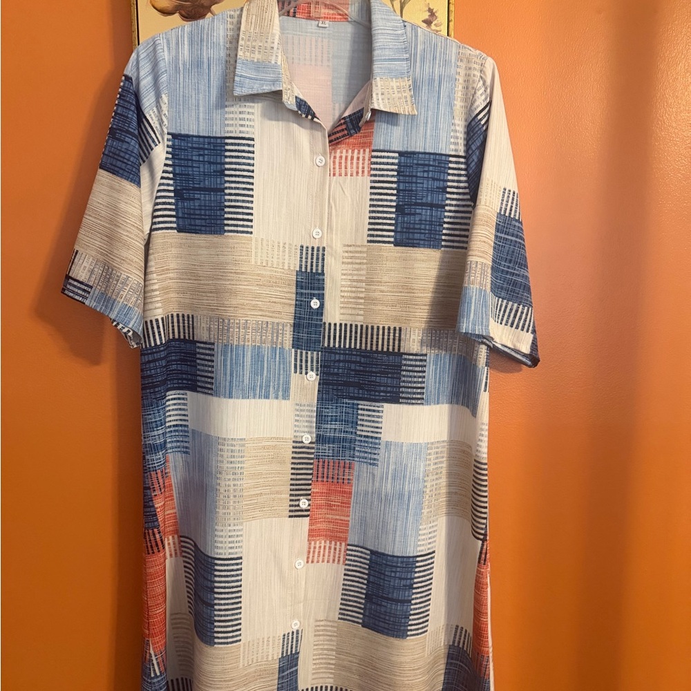 Women's Casual Patchwork Button Down Shirt
